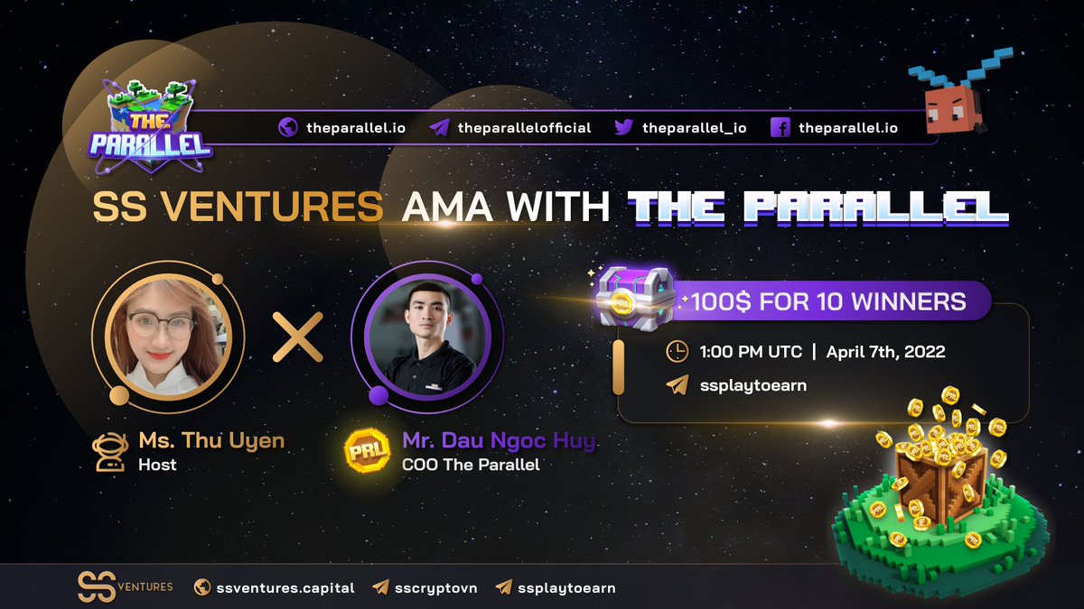 ventures_ss's tweet photo. We're looking forward to joining our next #AMA Live with The Parallel on April 7th at 1:00 PM UTC🥰
📌Venue: https://t.co/sohn03AuC2
💰Rewards: 100$
〽️Rules:
✅Follow @ventures_ss & @theparallel_com
✅Like & Retweet
✅Ask questions in AMA session👇
#PRL #SSVentures #Ascension https://t.co/YMOa9QoFI2