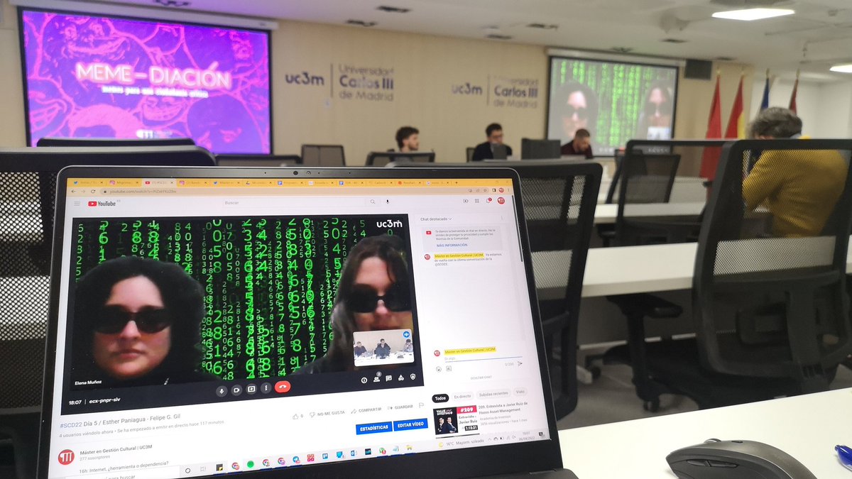 MGC_UC3M's tweet photo. Empieza la última conversación de la @scd_mgc. Esta vez entre MEME(diación) y @abrelatas. Nos sumergimos en el mundo de los #memes, desde una posición crítica. #SCD22 #SCDMGC https://t.co/vf6gTs3mE6