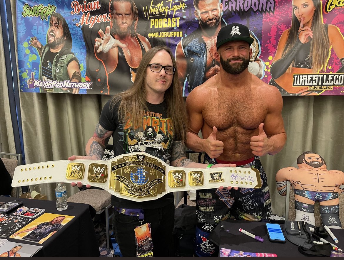 wrestlecon's tweet image. We had some AMAZING photos submitted to the contest! Thank you! Our two finalists are below, submitted by @BillyPeck_Ent and @SteelCageLounge. To vote for Matt Cardona with Belt, please LIKE this tweet. To vote for Anna Jay with kids, please RETWEET this tweet.