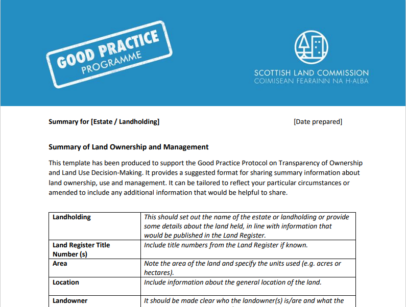 Transparency of land ownership and management is fundamental to empowering communities and opening the door to collaboration - here's a short template here to help landowners identify what to share:
landcommission.gov.scot/downloads/5e99…
