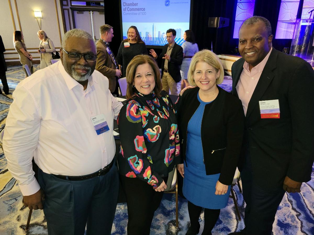 IllinoisBCC's tweet image. President/CEO Larry Ivory attended the United States Chamber of Commerce (USCC) 2022 #ccc100 event in Austin, TX. With Sara Armstrong with USCC, Suzanne Clark, President, USCC, and John Harmon, President, Founder &amp;amp; CEO of the African American Chamber of Commerce of New Jersey.