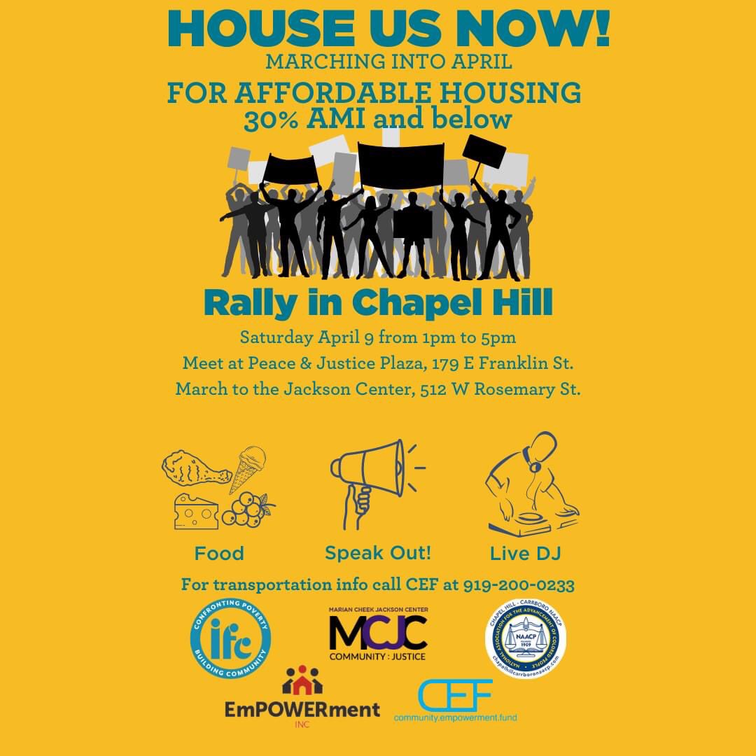 CHCNAACP's tweet image. REPOST @ParisMFousheeCH: Please join community members this coming Saturday as we continue to advocate for affordable housing 30% AMI &amp;amp; below…

I’m looking forward to seeing you there! #MarchingIntoApril
#HouseUsNow
#KeepinIt💯