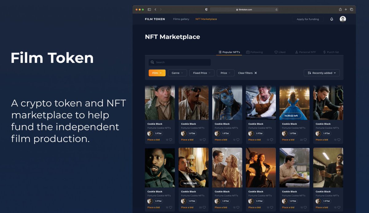 4irelabs's tweet photo. Meet one of the latest #NFT cases #4IRE worked on - Film Token, a crypto token and NFT marketplace aimed to attract funds for the independent film production. Check out the project on Behance! https://t.co/GxtZ4YLx1X
#nftmarketplace #token #blockchain #blockchaindevelopment https://t.co/BlYUkFOUPd