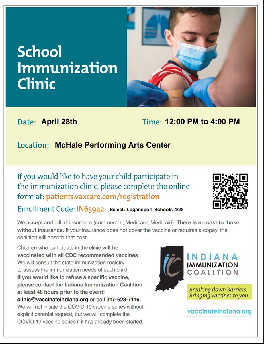 Don't forget to register for the upcoming immunization clinic!