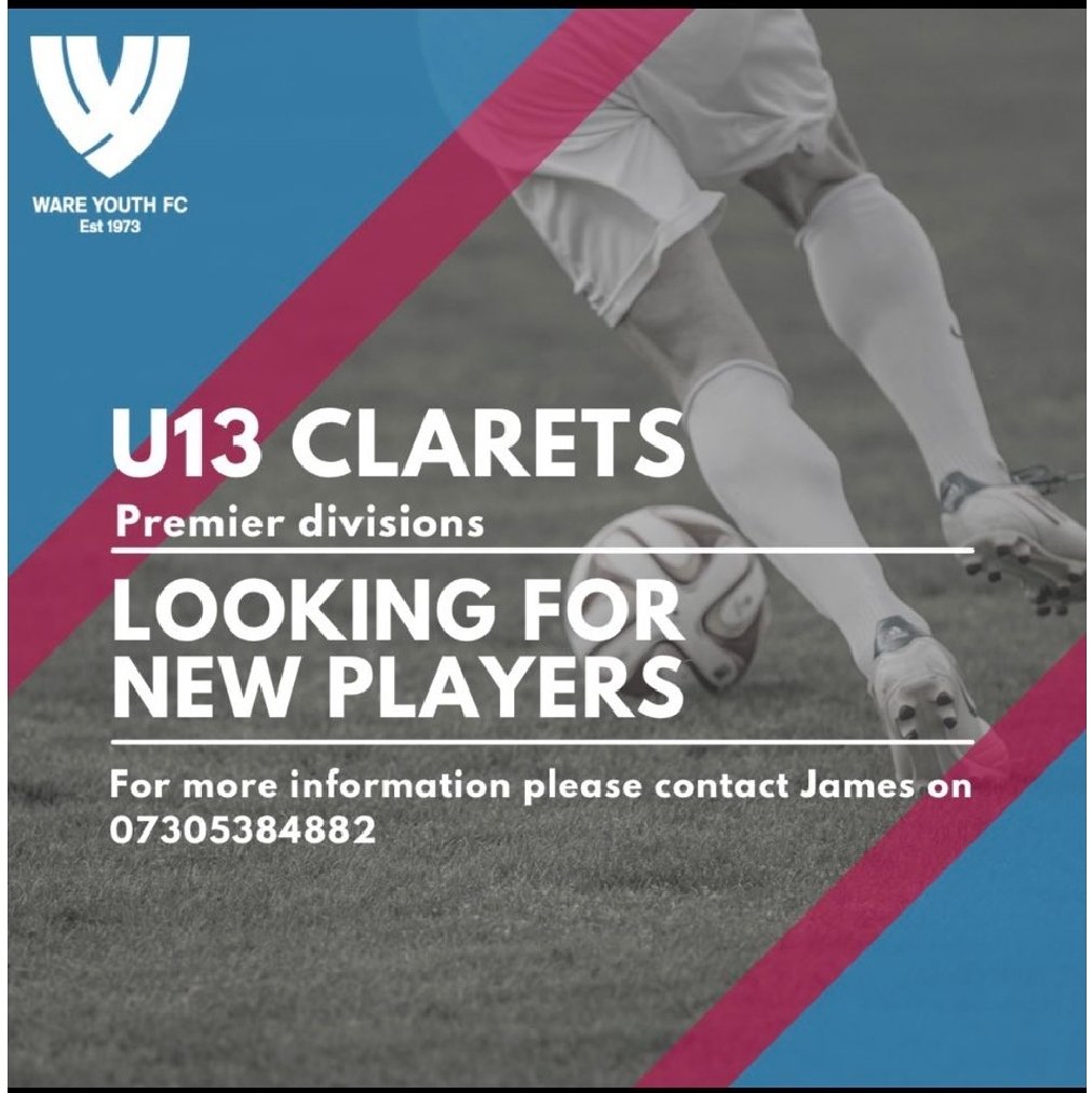 wareyouthfc's tweet photo. Chance to join this fantastic Club and u13 team.

Currently playing the MHRML premier division.
Train Tuesday and Thursday! https://t.co/abQGBTVFNW
