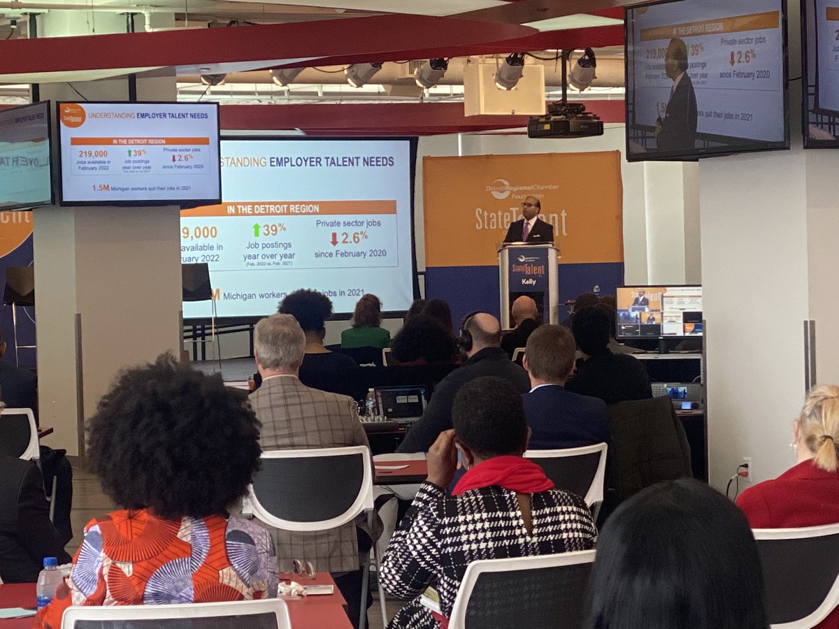 glennrstevens's tweet photo. “Michigan’s education attainment rate is 50% and our labor force participation rate is 40th in the country. This is bad math.”@DetroitChamber @Baruah_DRC_CEO #StateofTalent #Michigan https://t.co/poZZERaHPe