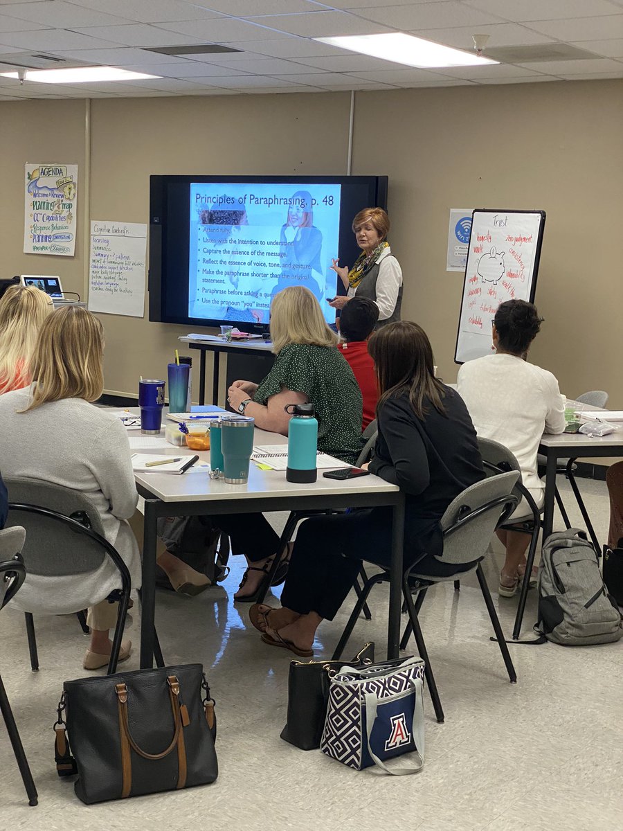 PimaSchoolSup's tweet photo. It’s so amazing to have educators back in our office honing their craft! This week we have @BouleyMary and #CognitiveCoaching underway! #pcss #pcssPD @thesuperteacher @PimaGiftED @PimaRex https://t.co/ousu0y681j