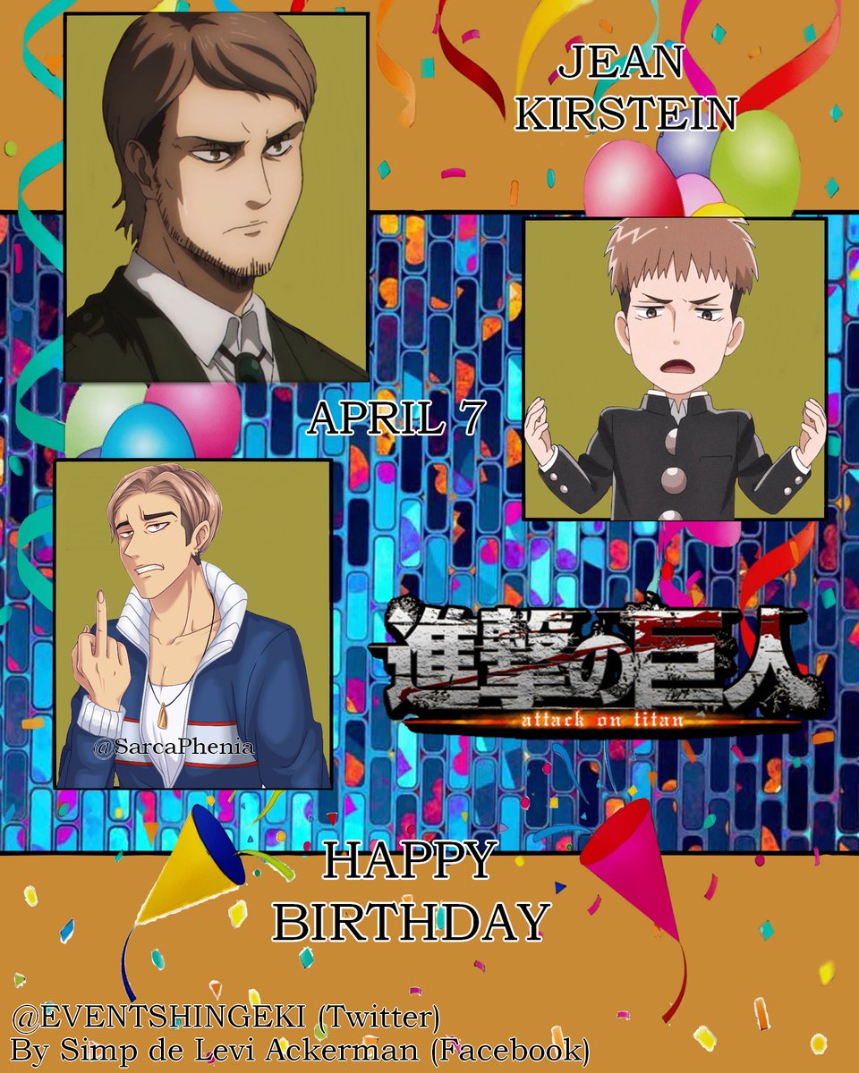 EVENTSHINGEKI's tweet photo. Happy birthday to our #Jeanbo. The boy who wanted a quiet life in the city and who ended up becoming a leader and hero for world peace.
#ジャン生誕祭2022
#ジャン・キルシュタイン生誕祭2022
#jeankirstein #AttackOnTitan #進撃の巨人 #jeankirschtein #ShingekiNoKyojin https://t.co/uwqY4t2HRn