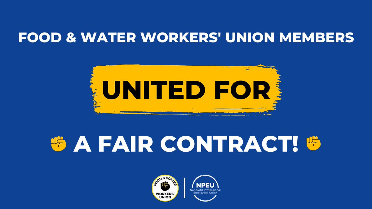 Yesterday, our union sent a letter signed by over 90% of our bargaining unit to FWW Executive Director <a href="/WenonahHauter/">Wenonah Hauter</a>, urging her to seriously work with our bargaining committee to ensure our first contract sustains our work and reflects our shared values. 1/