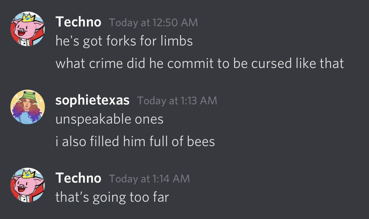 sophietexas_'s tweet image. wilbur’s reply was just “no.”