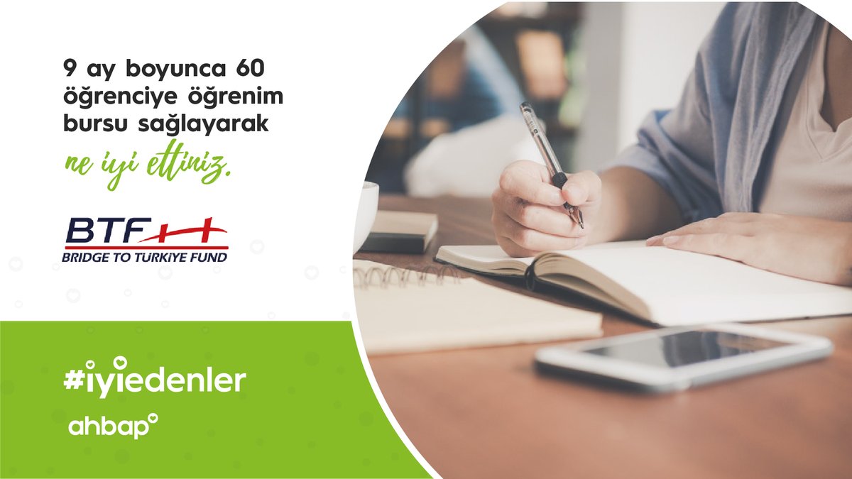 Ahbap (@ahbap) on Twitter photo 9 ay boyunca 43 üniversite öğrencisiyle 17 ilk ve orta okul öğrencisine burs desteği sağlayan
<a href="/bridge2turkiye/">Bridge to Türkiye Fund</a>'ye teşekkür ederiz. #iyiedenler 9 ay boyunca 43 üniversite öğrencisiyle 17 ilk ve orta okul öğrencisine burs desteği sağlayan
<a href="/bridge2turkiye/">Bridge to Türkiye Fund</a>'ye teşekkür ederiz. #iyiedenler