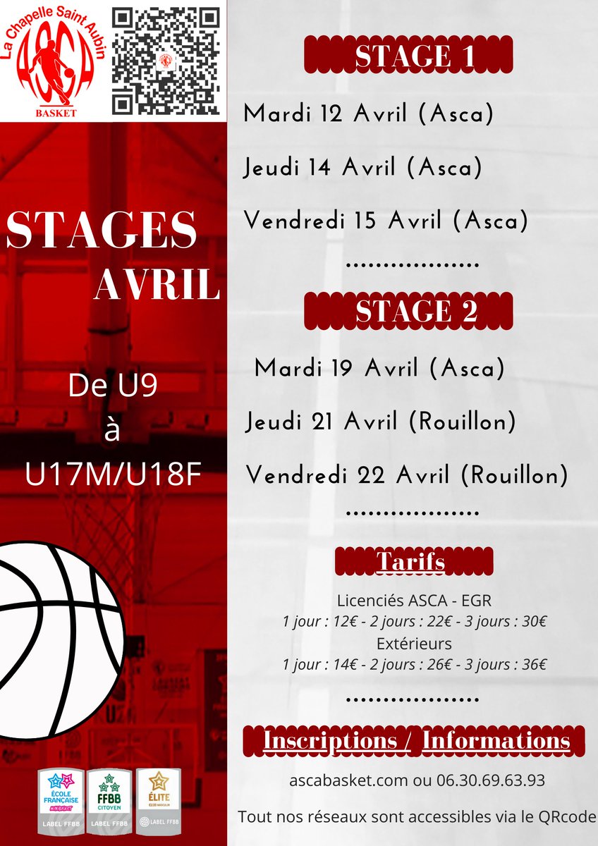 ASCA_Basket's tweet photo. 📅 Stages @ASCA_Basket 

🏀 Ouverts à toutes et tous de 6 à 16 ans 

➡️ Inscriptions https://t.co/B7KTuNgTK4 https://t.co/aWPyxhpzDQ