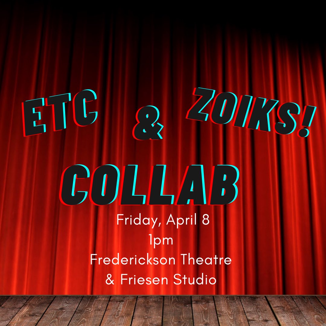 ETCatESU's tweet photo. We’re teaming up with @zoiksimprov to host a workshop for the middle schoolers! ETC, Zoiks!, and EMS??? Alright…😎 https://t.co/jlzz4mjpV5