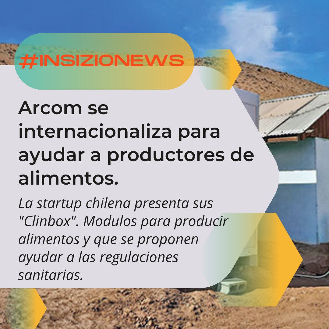 ☝️La #startup 🇨🇱 llamada Arcom, planea llegar a Colombia 🇨🇴 y a Perú 🇵🇪 con sus Clinbox, los cuales pueden ser usados por empresas y personas💪. 
📌 Fuente: bit.ly/3r6ATyP
#startups #StartupSpace #startupbusiness #startupnews #alimentos #Sanidad #empresas #Negocios