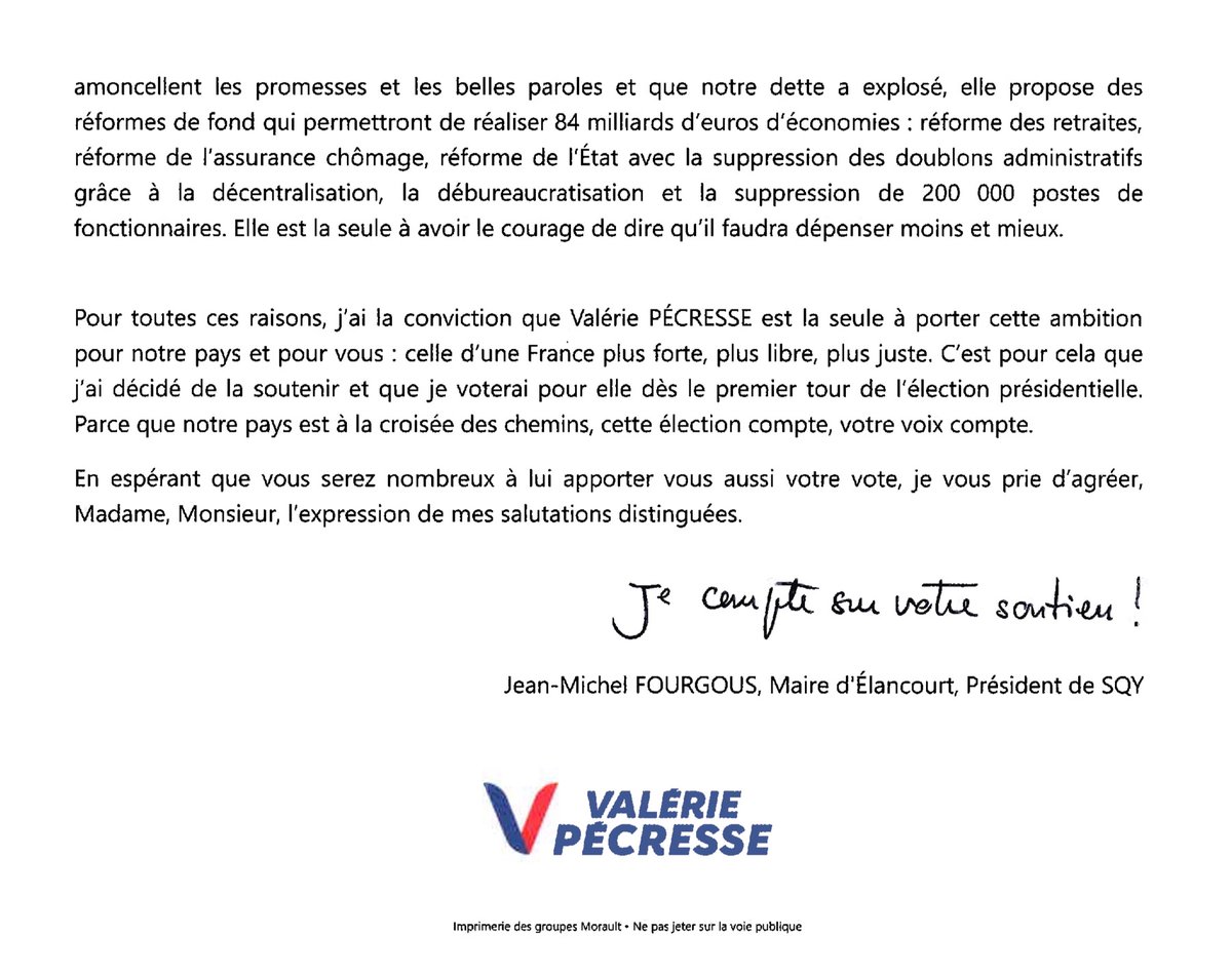 Ma lettre de Maire #Elancourt

« Pourquoi j’ai choisi @vpecresse »

#Pecresse2022 #Presidentielle2022