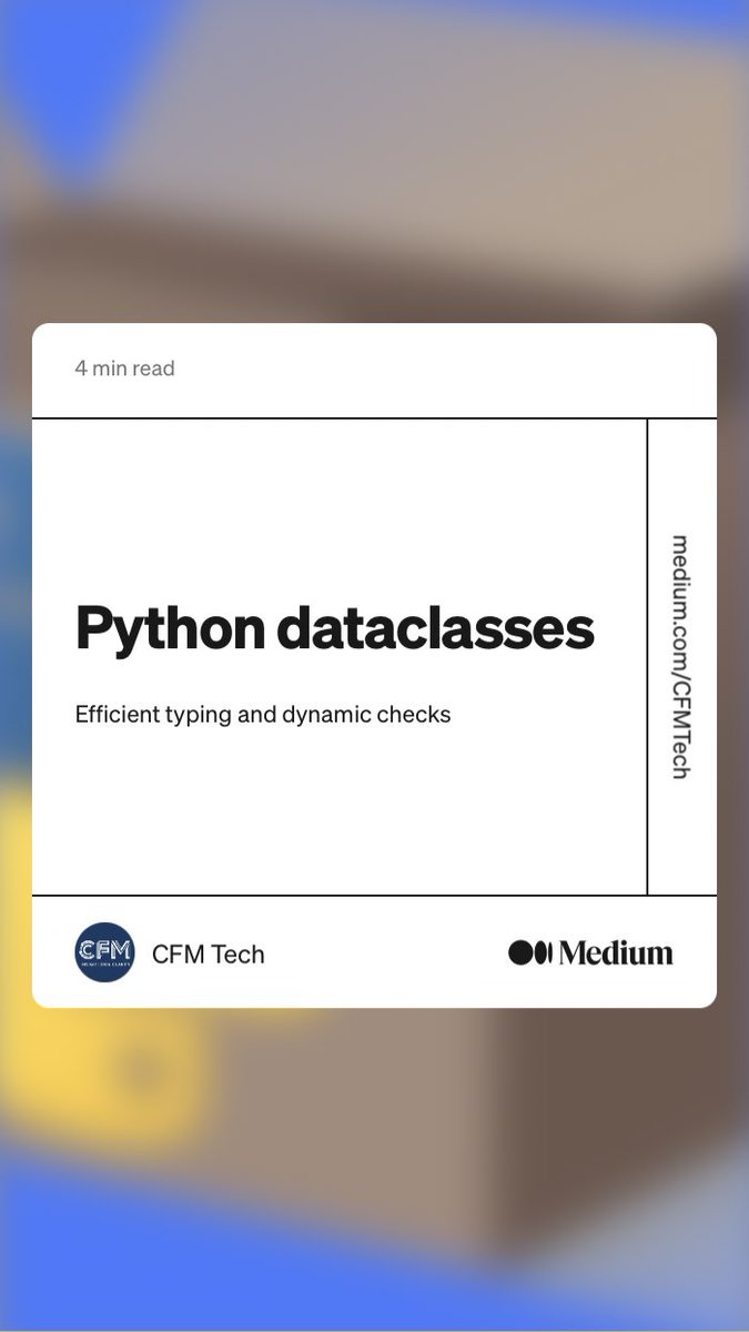 JeanDavidHalimi's tweet photo. A #Python dataclasses story by #CFMTech
https://t.co/SI0F4fVzTr https://t.co/UYTXC9qEoY