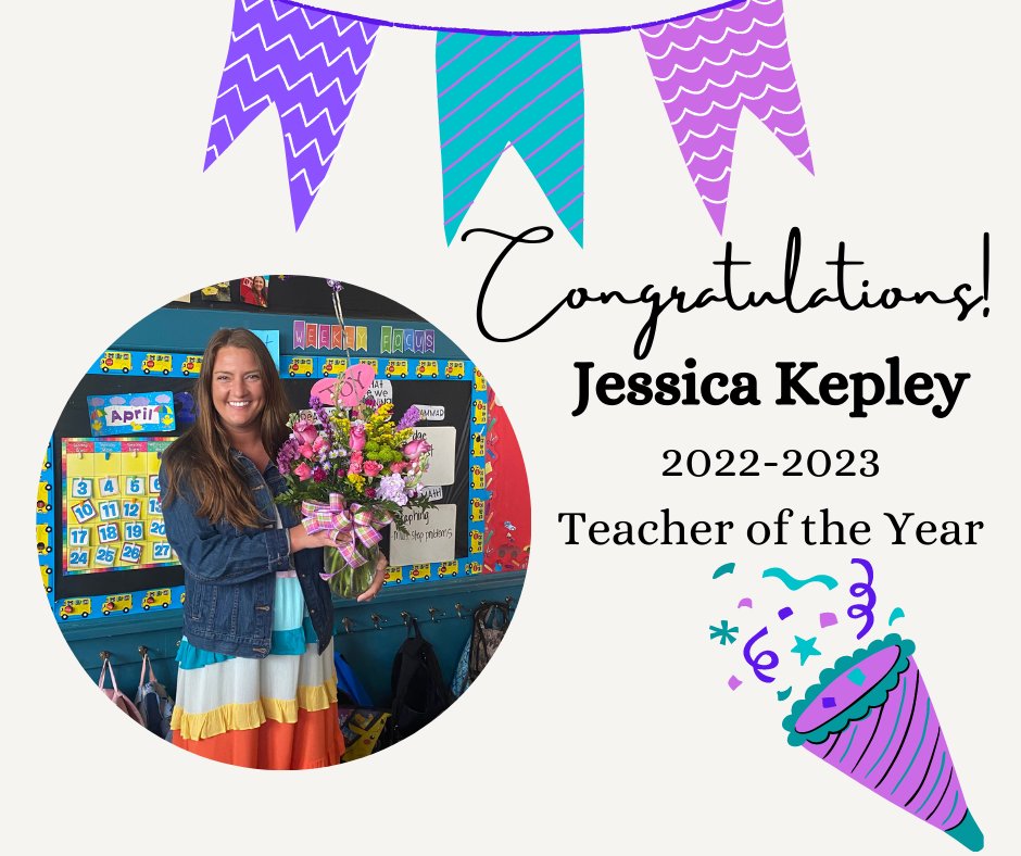 We are so excited to announce Mrs. Jessica Kepley as the RES 2022-2023 Teacher of the Year!
Congratulations Mrs. Kepley!  We love you and appreciate all you do for your students! 🚀💜 <a href="/KepleyJessica/">Jessica Kepley</a>
