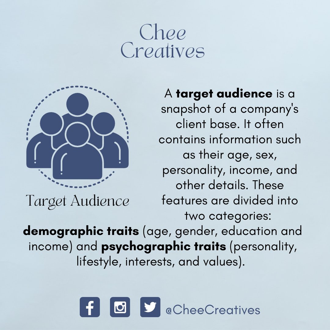 CheeCreatives's tweet photo. A one-size-fits-all kind of marketing will not help you to reach your marketing goal. 🙅‍♀️

Instead, you have to think of your target audience and buyer persona. 😀

Learn more by following @CheeCreatives 

#virtualassistants #MarketingDigital #socialmediamanager https://t.co/NIDLmC9Quf