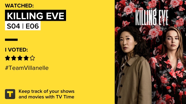 Pablolovg2's tweet photo. I've just watched episode S04 | E06 of Killing Eve! #killingeve  https://t.co/28qk1Z5kT0 #tvtime https://t.co/ooiR2f1sLh