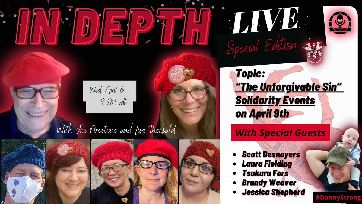 🔥"In Depth" Tonight🔥 
👉🏽bit.ly/3JhrB9z  
Featuring #Solidarity Organizers #TheUnforgivableSin  Event 👉🏽This Sat. April 9 <a href="/scottdesno/">Scott Desnoyers🍎🌹</a>- Buffalo,NY
<a href="/RedBeretsM4All/">#LoveWarrior #TruthJusticeLove</a> -Tacoma,WA <a href="/tsukuru_agender/">TSUKURU FORS - F**k Gender</a> - Sacramento,CA <a href="/bnweaver81/">ACAB includes ICE, Border Patrol, & NATO</a> - Fayetteville AR 
&amp; Jessica Shepherd -Albany, NY.