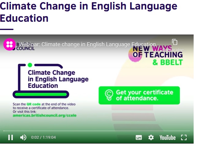 EltGraham's tweet photo. Watch this recorded webinar with Harry Waters of @Renewablenglish, @johannastirling, Andrea Collados and @CristianaOsan about #climatechange in #EnglishLanguageEducation #ELT. Obtain a certificate of attendance and download the infographci with tips to help you with teaching #EFL https://t.co/u2q88SBPQg