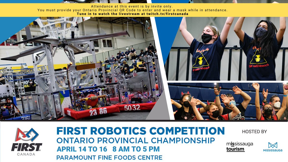 The #BotsAreBack at the Paramount Fine Foods Centre <a href="/citymississauga/">City of Mississauga</a> for the 2022 Ontario Provincial FIRST Event! Tune in to twitch.tv/firstcanada to watch the action! <a href="/sauga_LIVE/">saugaLIVE</a> <a href="/visitsauga/">Visit Mississauga</a>