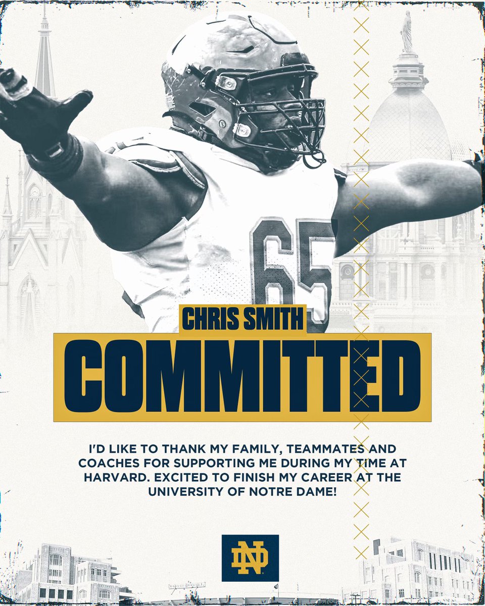 Chris Smith (@65csmith) on Twitter photo After exploring further options, I've decided to finish my college career at the University of Notre Dame! <a href="/Marcus_Freeman1/">Marcus Freeman</a> <a href="/NDFootball/">Notre Dame Football</a> After exploring further options, I've decided to finish my college career at the University of Notre Dame! <a href="/Marcus_Freeman1/">Marcus Freeman</a> <a href="/NDFootball/">Notre Dame Football</a>