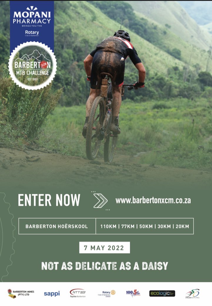 Entries for the #barbertonxcm is open. Please share the news with friends &amp; family - we need your support! Enter now at: barbertonxcm.co.za #daisywarrior #mtb