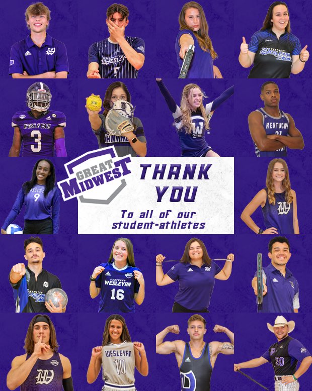 KWCPanthers's tweet photo. Happy National Student-Athlete Day! Thankful for all the student-athletes that represent Kentucky Wesleyan on and off the playing field ⚪️🟣

#OneTeamWesleyan | #ForTheW https://t.co/6FZoryOg8o