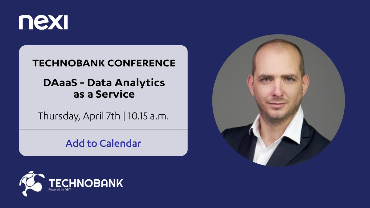nexigroup's tweet photo. If you are at #Technobank tomorrow come and see us! Our Business Development Executive Andrej Anđelić will be on stage to talk about the hot topic of #DataAnalytics and how to harness their power. https://t.co/dcRd3Or89c