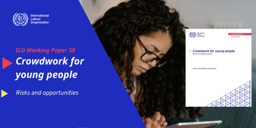 ILO_EMP_Policy's tweet photo. #Crowdworking is a growing source of #employment & #income, particularly for young(er) people. Learn more in @ilo Working Paper ➡ https://t.co/TwHau9WZF6 & SUBSCRIBE to our Employment Policy Newsletter to access key employment resources ➡ https://t.co/TDU6QUPM8Q https://t.co/3ccXTZAbrt