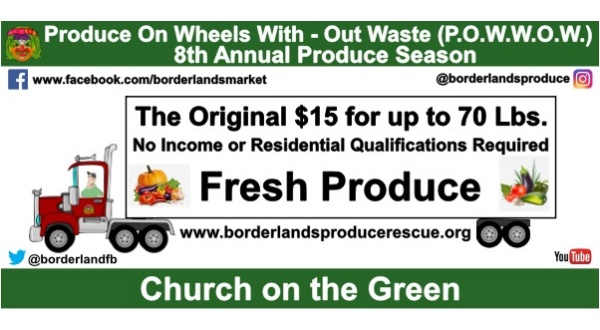 borderlandfb's tweet photo. Sat, 4/9 Church on the Green-19051 N R H Johnson Blvd., Sun City West 85375, $15 up to 70 Lbs, Hrs: 7-10:00AM

#share #volunteer #borderlandsmarket #borderlandsproducerescue #rescuedproduce 
 #driveupandtakeaway #produceonwheelswithoutwaste  #sustainability #farm2table https://t.co/syIixWPygW