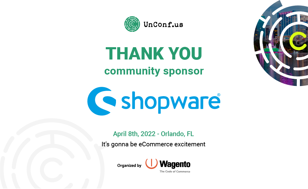 Unconf_US's tweet photo. Give a warm welcome to @shopware! This UnConf Florida Sponsor is known for being the leading open commerce platform! Be sure to catch them in Orlando on April 8: https://t.co/K8zzRteia6 #ecommerce #technology #orlando https://t.co/ufy5RjAn31