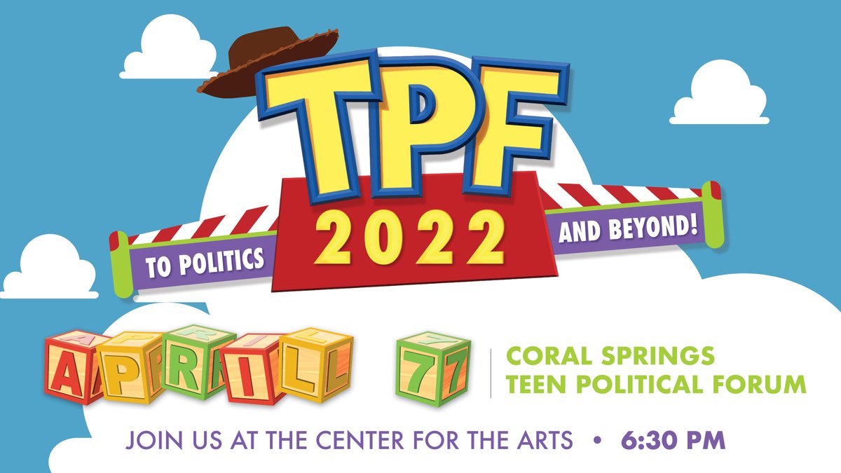 Ask questions, get answers! High school students are invited to attend Teen Political Forum tomorrow, April 7! Details: coralsprings.org/tpf