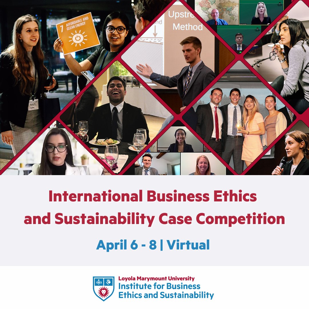 LMUCBA's tweet photo. The International Business Ethics and Sustainability Case Competition (IBESCC), organized by @ibes_lmu, kicks off today! This year features 30+ undergraduate and graduate teams from around the world and 50 executive judges. Learn more at https://t.co/p5ipxATbNv #lmucba #lmuibes https://t.co/LZddmZwFNv