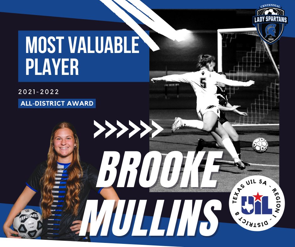 Now, for the moment you have all been waiting for...

Your 2021-2022 DISTRICT MVP!!!

With 25 goals and 12 assists on the year, <a href="/brookeann_10/">brooke mullins</a> deserves this and we are beyond proud she got the recognition!!!

#LSS 
#LetsFreakingGo