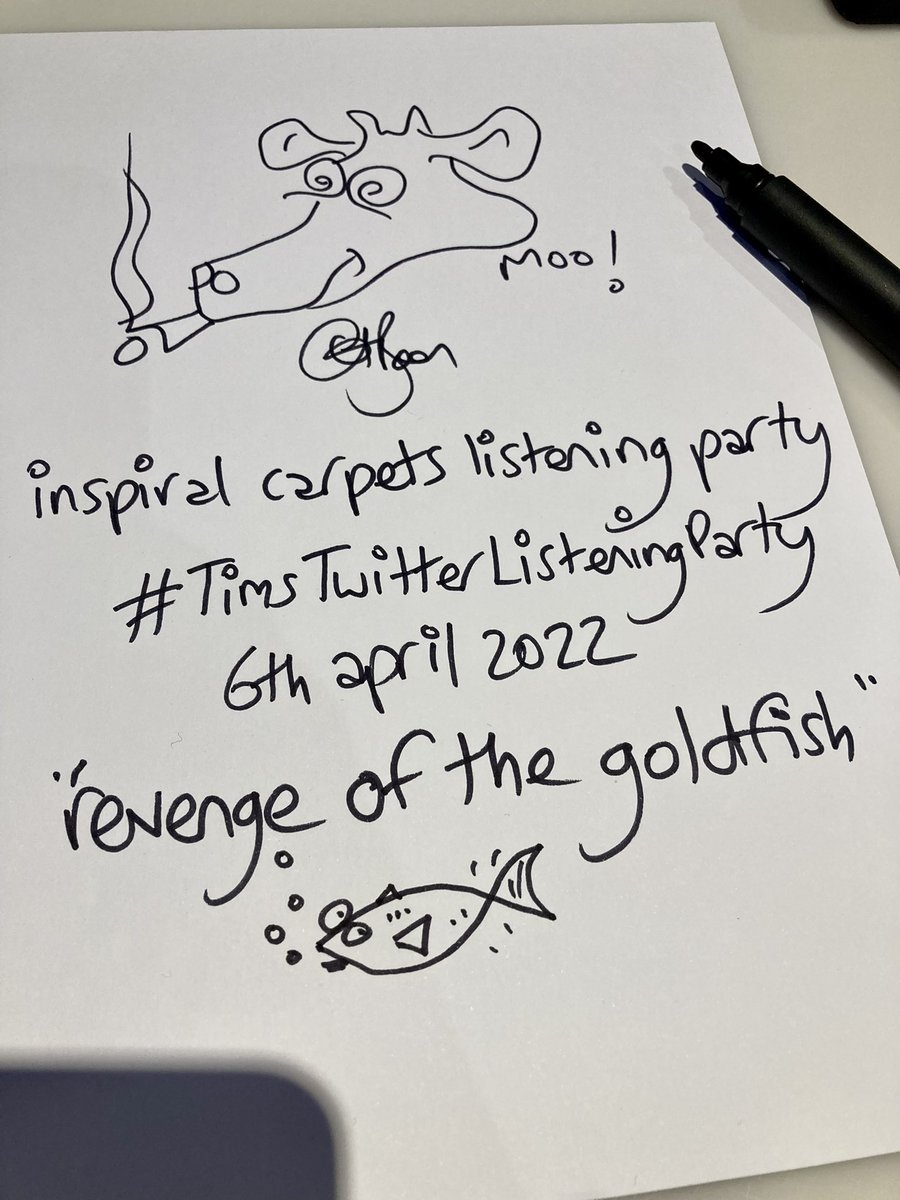 Clint Boon (@therealboon) on Twitter photo Join <a href="/inspiralsband/">Inspiral Carpets</a> tonight from 8pm for our <a href="/LlSTENlNG_PARTY/">Tim's Listening Party</a>. Celebrating 30 years since ‘Revenge of the Goldfish’. RT this for your chance to win this cow I’ve just drawn xxx #TimsTwitterListeningParty Join <a href="/inspiralsband/">Inspiral Carpets</a> tonight from 8pm for our <a href="/LlSTENlNG_PARTY/">Tim's Listening Party</a>. Celebrating 30 years since ‘Revenge of the Goldfish’. RT this for your chance to win this cow I’ve just drawn xxx #TimsTwitterListeningParty