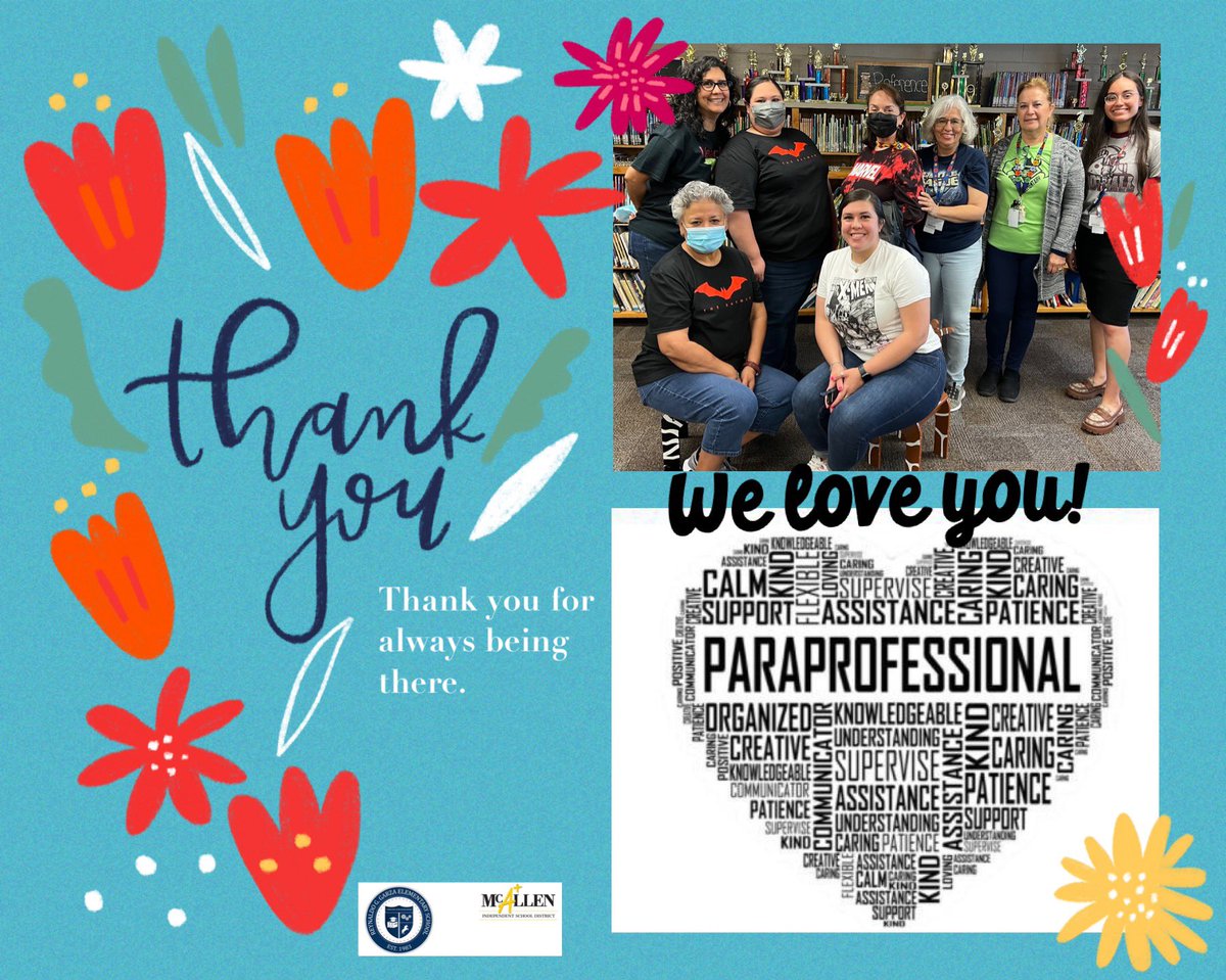 Today is Paraprofessionals Appreciation Day! We want to thank you for all that you do for our students and school. We truly have the best support staff and we appreciate all your hard work and dedication for our unicorns! Thank you! 🦄💙🤍