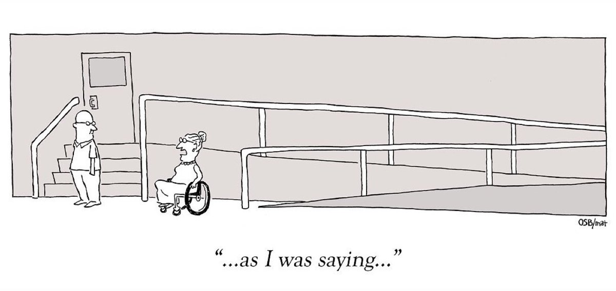 NewMobilityMag's tweet image. Comic by Oren Bernstein and Mat Barton. #wheelchairlife