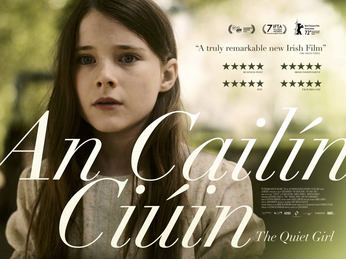 quietgirlfilm's tweet image. Féach ar seo! Check out our new cinema poster for #AnCailínCiúin ! 👀⭐️⭐️⭐️⭐️⭐️ #starstruck #cúigréalt 

#TheQuietGirl 👧🏻 is coming to Irish cinemas on 12 May and UK cinemas on 13 May! We can’t wait for everyone to see it! #IrishFilm #Cine4