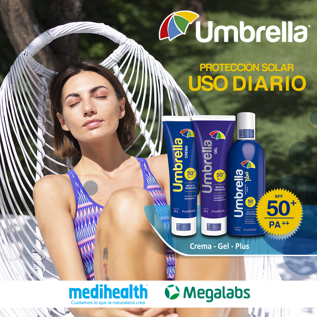 Los protectores solares Umbrella evitan que la radiación solar ☀️ cause daños a tu piel como: arrugas, manchas, pérdida de elasticidad, quemaduras y cáncer de piel.

Elige la presentación indicada para tu tipo de piel.

#UmbrellaProtectores #Medihealth #Vacaciones