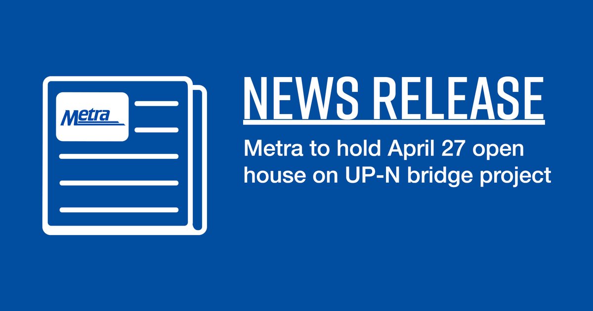 Metra's tweet photo. Metra will hold a public open house on April 27 to inform adjacent property owners and the public about its progress on the UP North Rebuild: Fullerton to Addison Project, which will replace aging bridges over 11 streets between Fullerton and Addison: https://t.co/wzgCu21E2h https://t.co/c8NKr088IL
