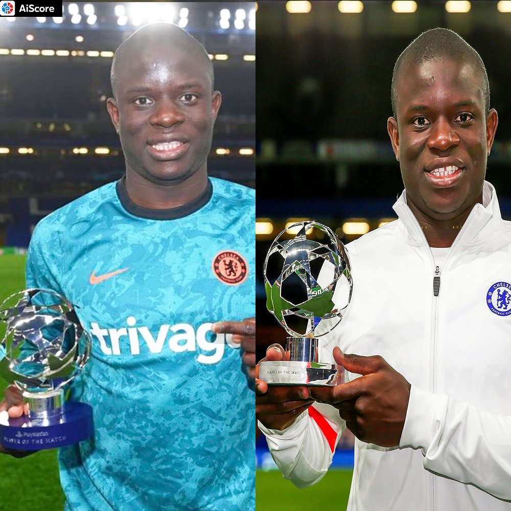 aiscoreofficial's tweet photo. Player of the Match in both games between Chelsea and Real Madrid last season:
N'Golo Kante 🐐🏆
#UCL #CHEREMA https://t.co/5wJ3RJ38uk
