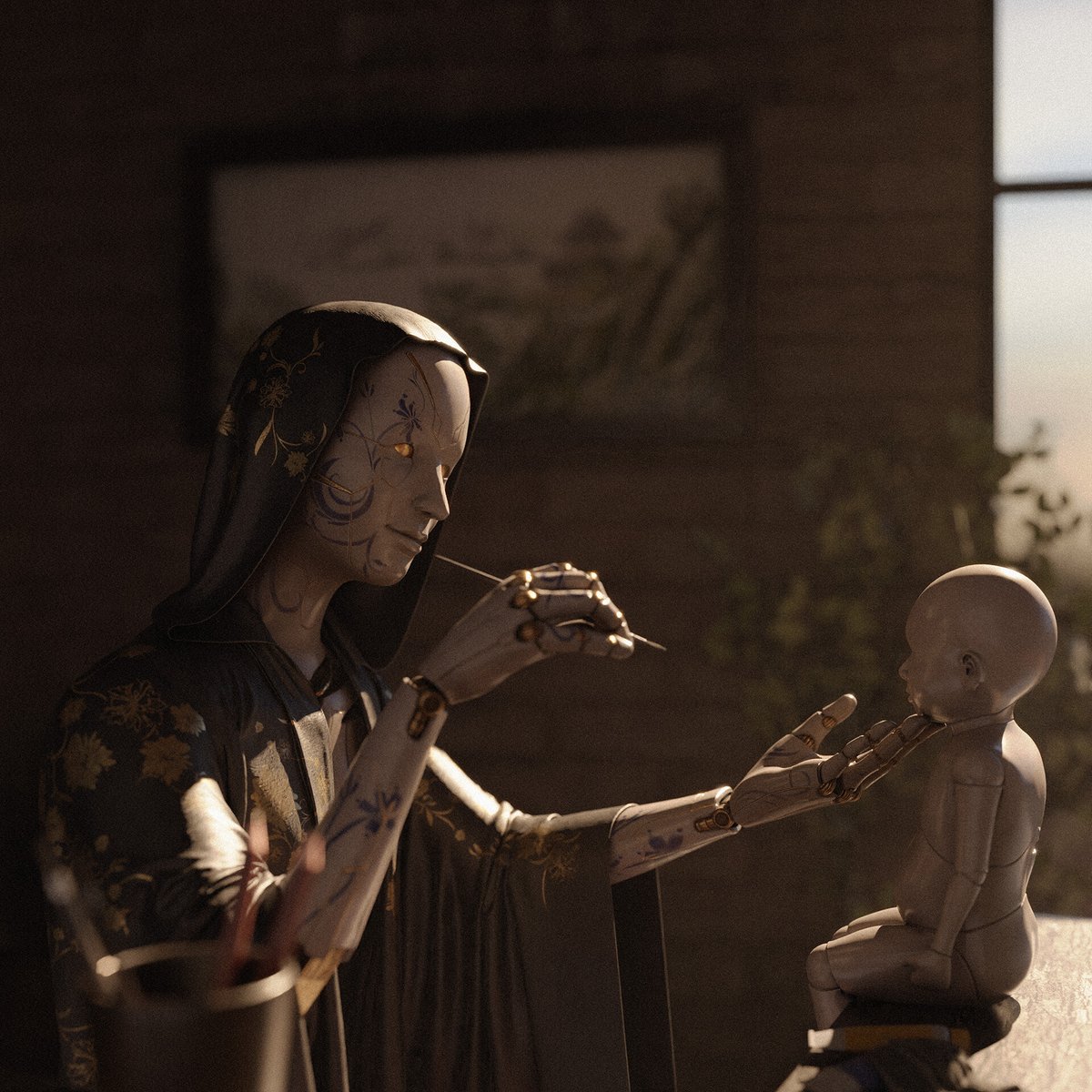 BlenderArtists's tweet photo. 'Doll Maker' by shreyansh https://t.co/CzEiVsInyZ #b3d #blender3d #blenderart #blenderrender #blendercommunity https://t.co/QeO0hXBFcB
