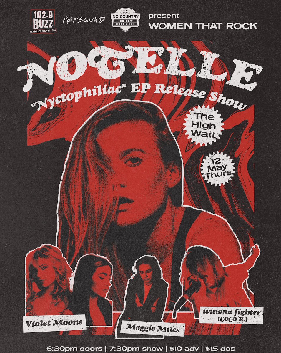 Just announced // @NotelleMusic's "Nyctophiliac" EP Release Show w/ Violet Moons, Maggie Miles, and Winona Fighter on May 12th! Don't miss this one. Tickets are on sale now: bit.ly/3NQUmxm