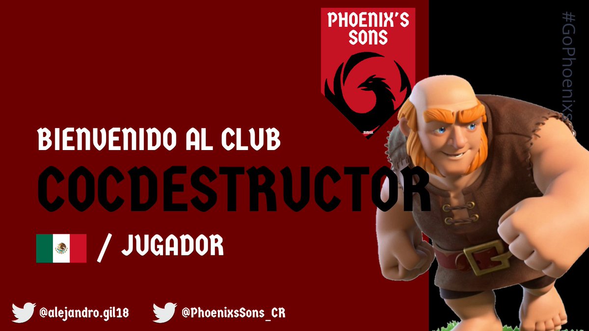 #CR | BIENVENIDO

Y por ultimo, recibimos a <a href="/alejandro_gil18/">gil</a>, un jugador que esperemos tenga una buena estancia en nuestra familia

#GoPhoenixs #WelcomeDestructor