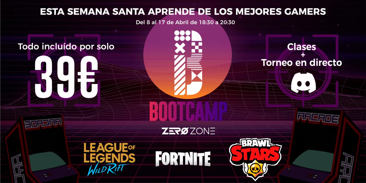 Esta Semana Santa, conviértete en un crack del Fornite, Brawl Stars o Wild Rift.

Apúntate a la BootCamp ZerøZone y aprende de los mejores con clases online y un torneo final para demostrar todo lo que has aprendido. 

¿A qué esperas? ¡Apúntate aquí! ⬇️

📍zerozoneclub.com/bootcamp/