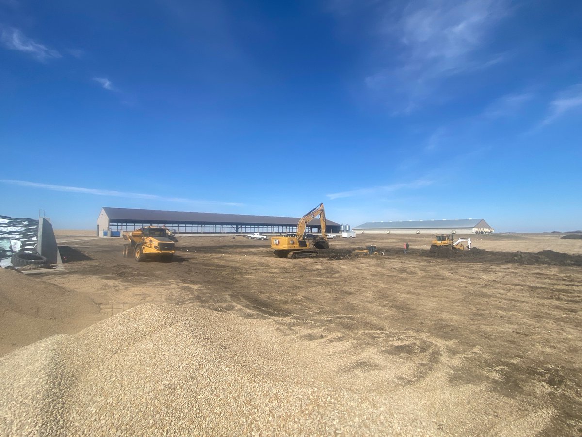 TenCorpInc's tweet photo. We are excited to get to work on a new cattle confinement project. Our dirt crew has just started the excavation work. We look forward to keeping you updated on our progress! https://t.co/MWbXwTxHb3