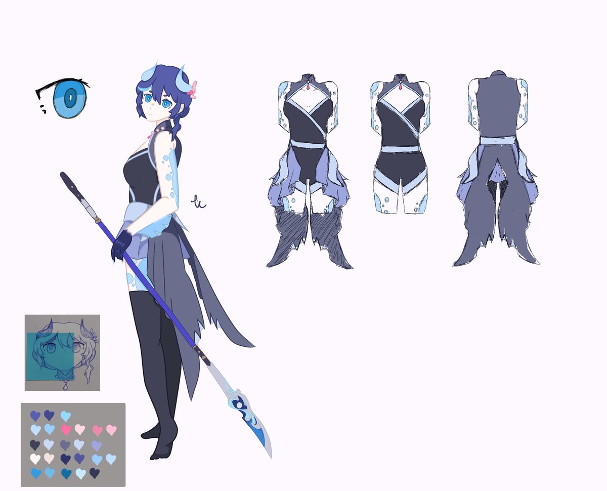 sleepless_ace's tweet photo. I have completed my little project to rework Kokomi's beta design, Mimi, from Genshin Impact into my own oc ! https://t.co/ttkGP9gnaC
