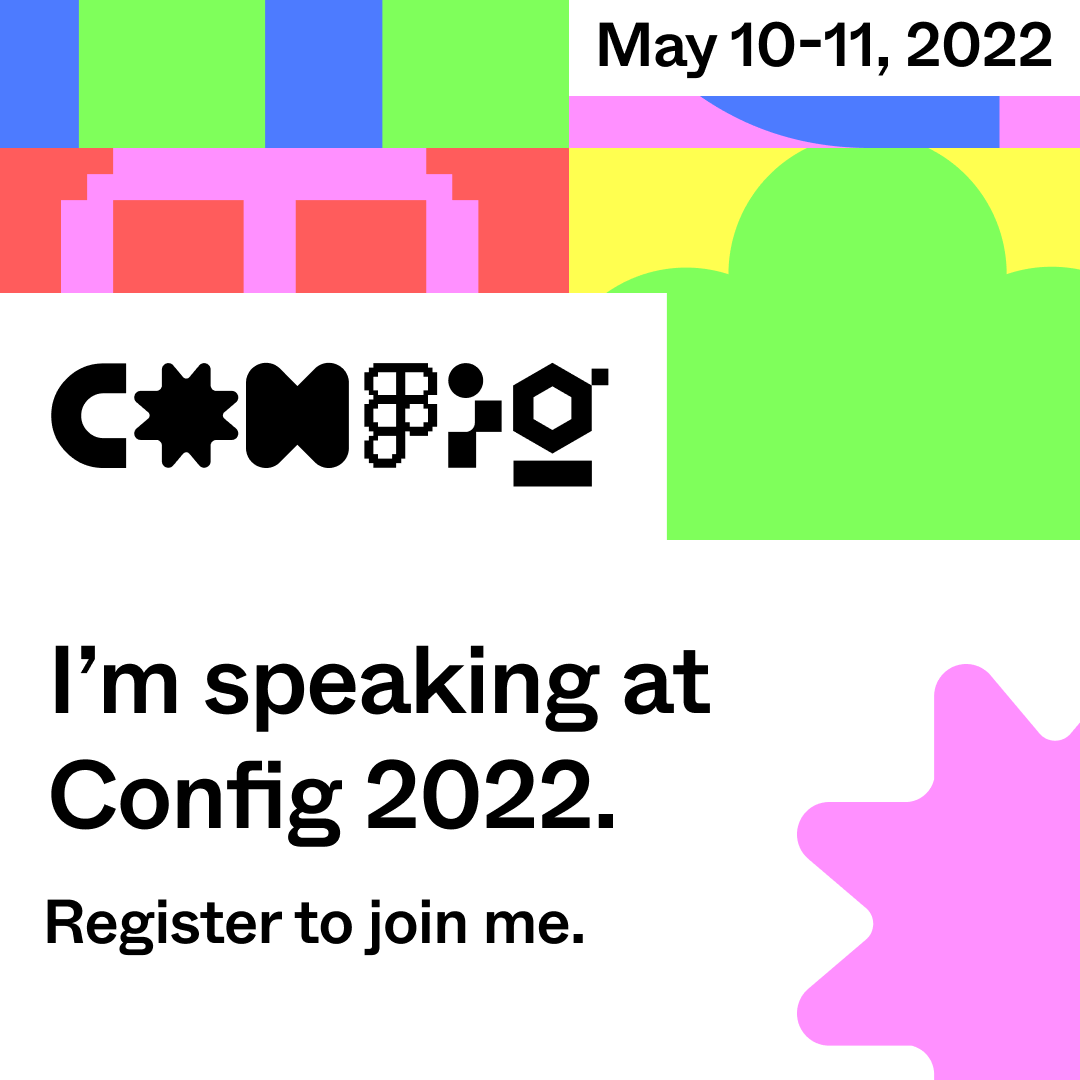 gavinmcfarland's tweet photo. Can't believe I've been given the opportunity to talk at @figma Config this year! Join me as we demystify plugin development (and coding in general) on May 11.
https://t.co/uI3eVIRx4J

#Config2020 https://t.co/5tyKzbYZay
